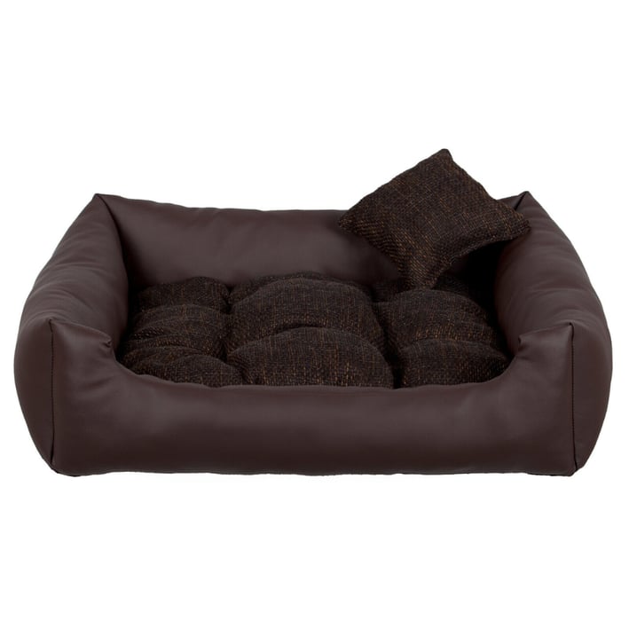 dark brown eco leather dog bed