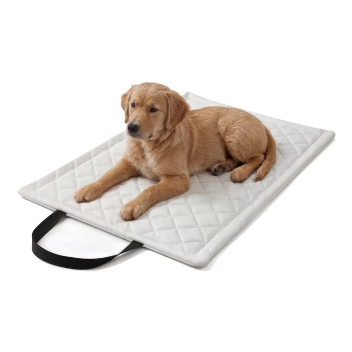 Waterproof Faux Leather Dog Mat - Diamond - White
