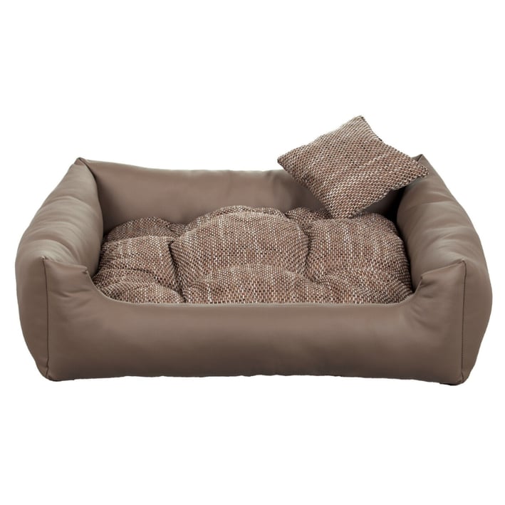 beige eco leather dog bed