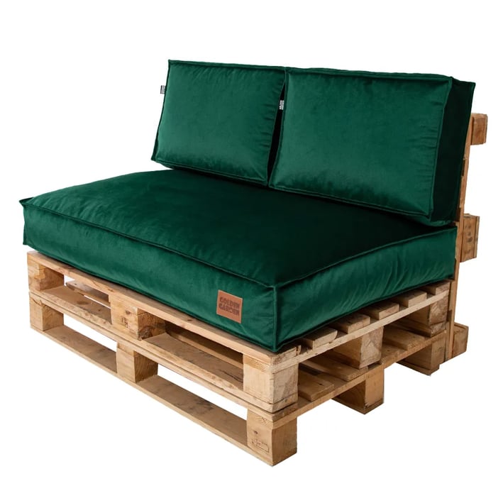 bottle green soft touch pallet cushions set