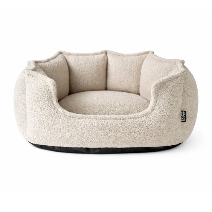 crown boucle dog bed cream
