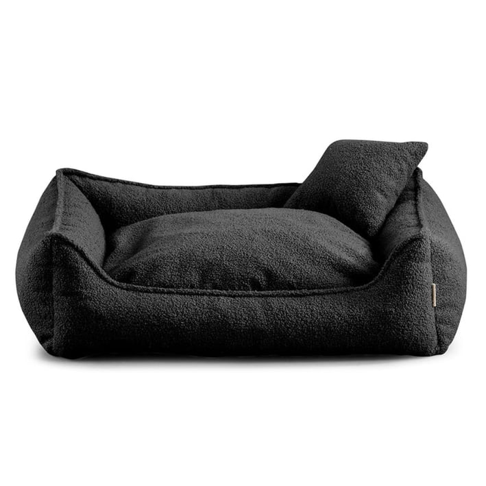 black boucle dog bed