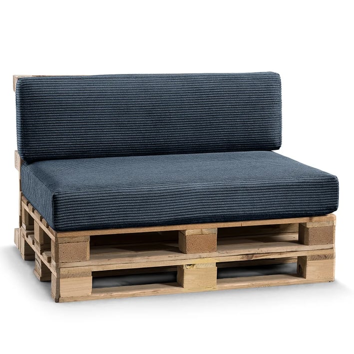 dark blue pallet cushion set
