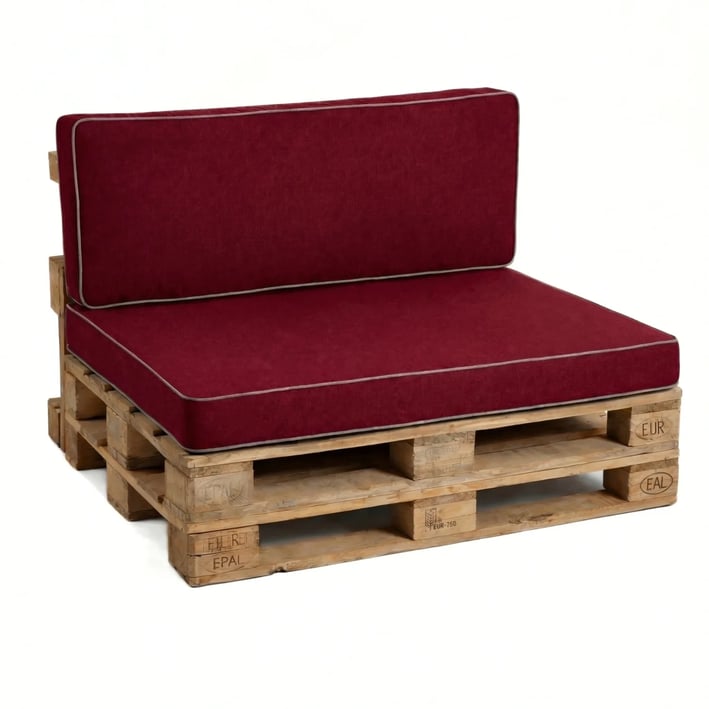 burgundy pallet cushions