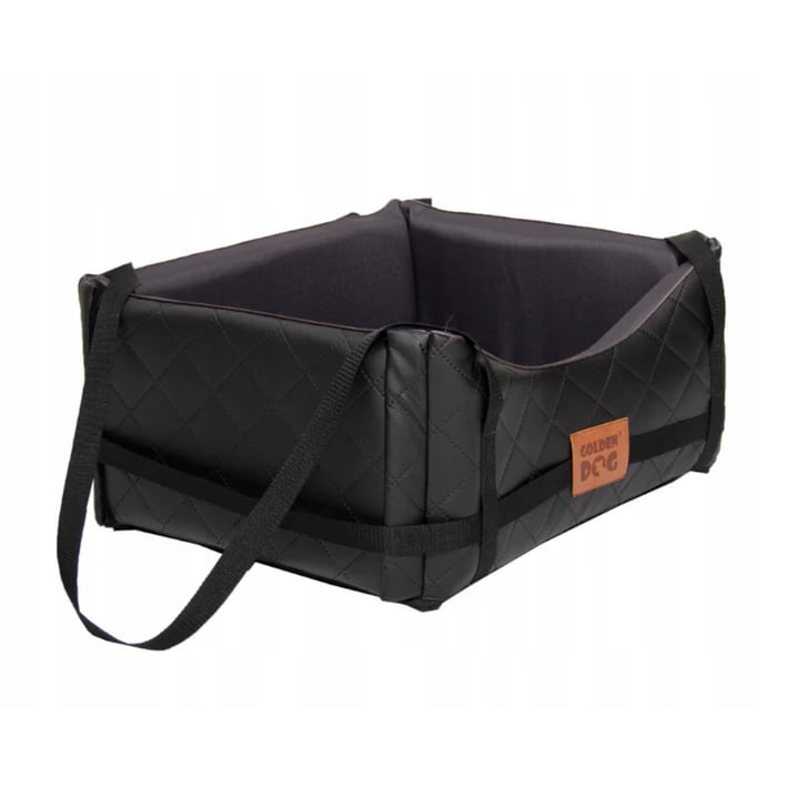 black quilted eco leather car seat
