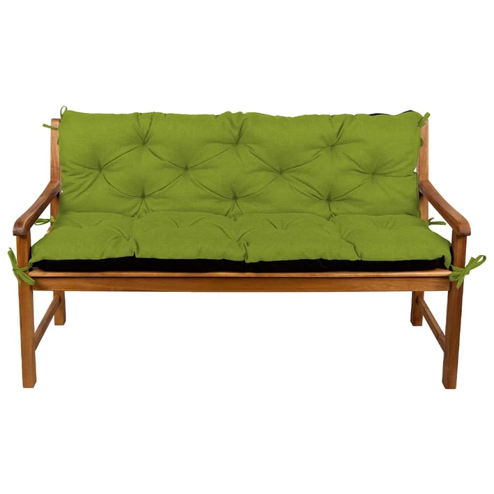 green bench cushion with backrest