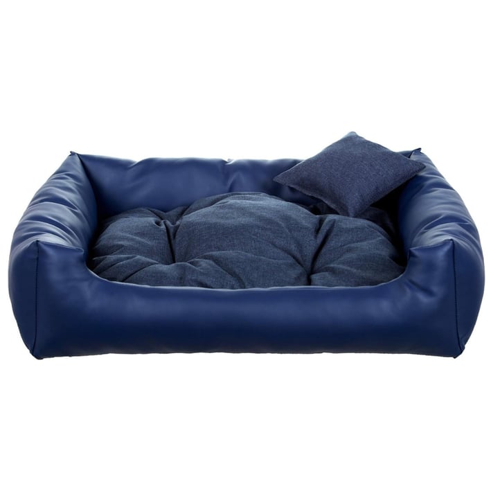 dark blue eco leather dog bed