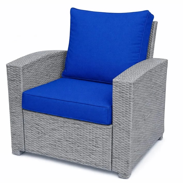blue armchair cushion set