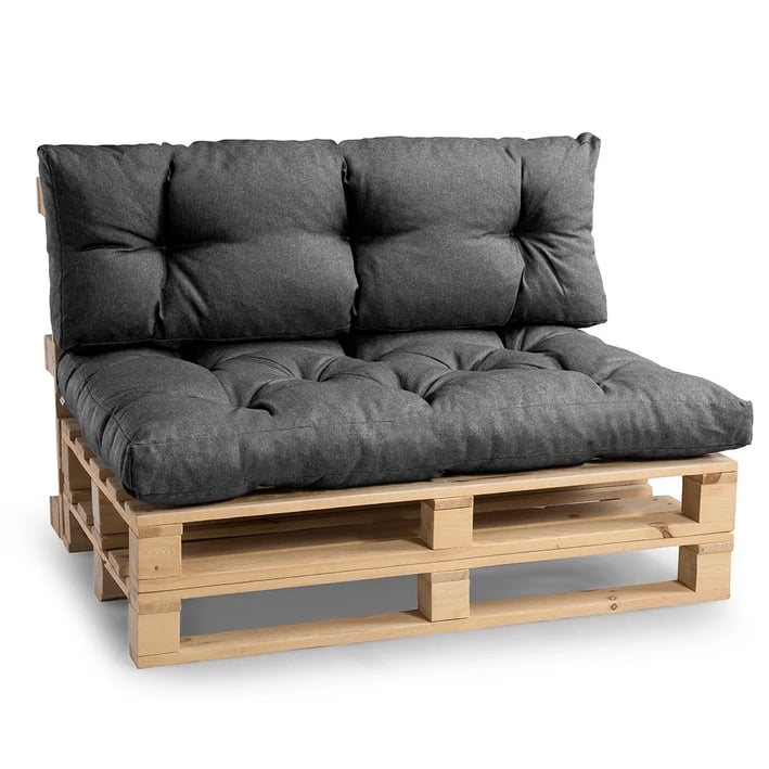 dark grey pallet cushion set
