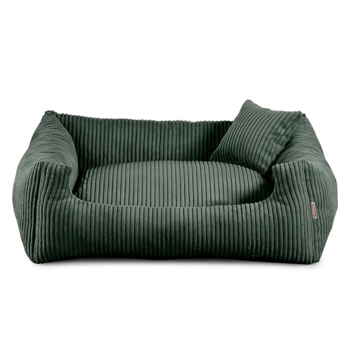 green soft stripe dog bed