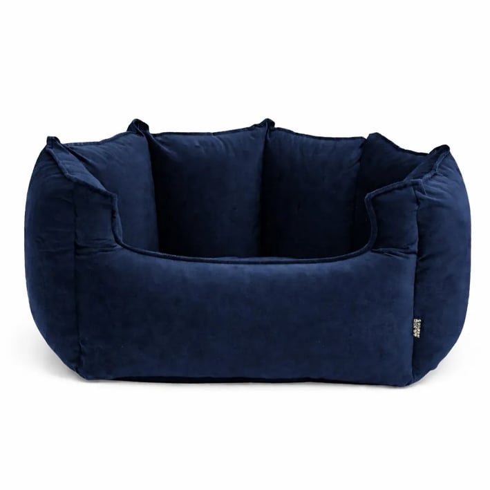 dark blue dog bed crown lux