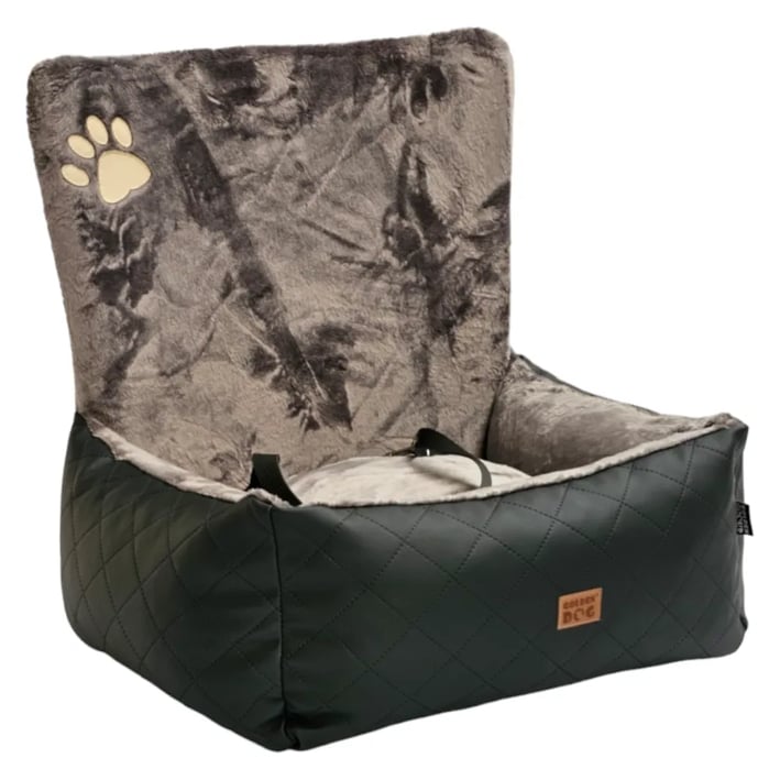 graphite plush dog car seat