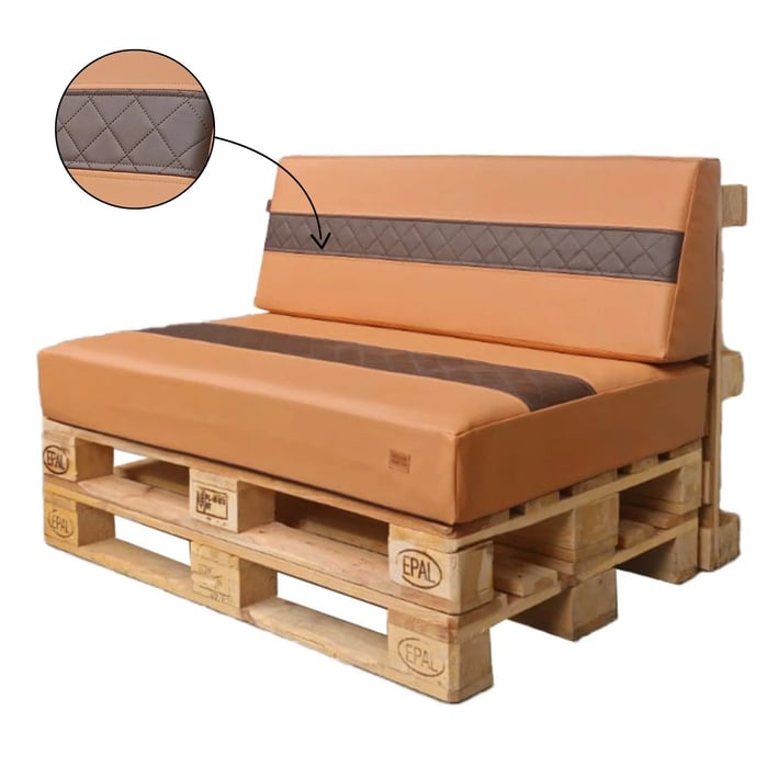 toffee eco leather pallet cushion