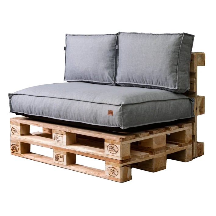 pallet cushions set uv resistant light grey melange
