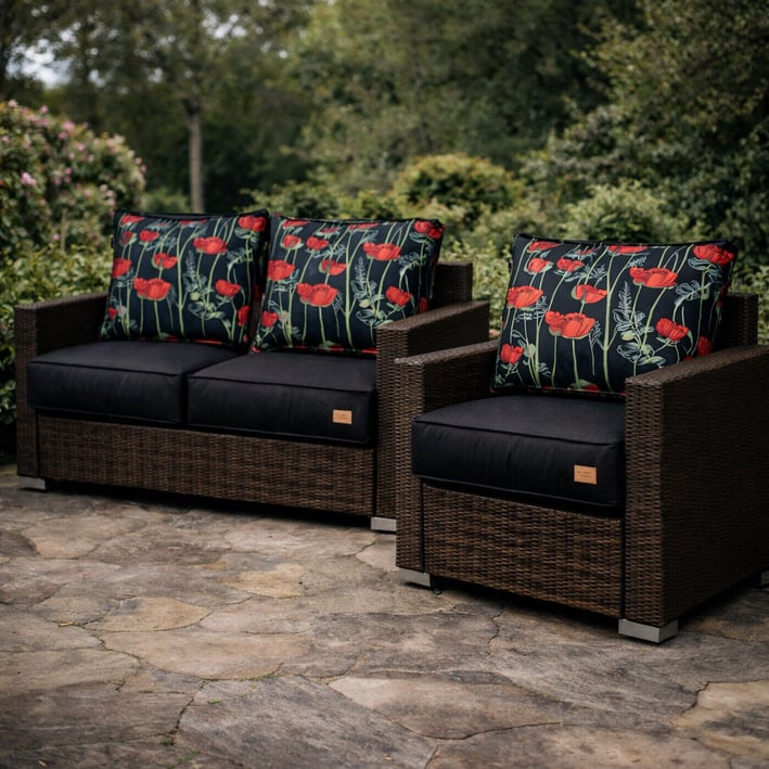 Rattan Sofa & Armchair Cushions – RGGO – Poppies