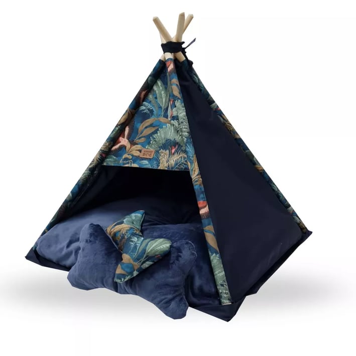 teeppee style dog bed - birds