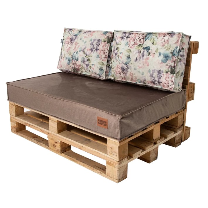 pallet cushions set flowers cappuccino
