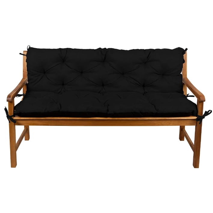 black bench cushion with backrest