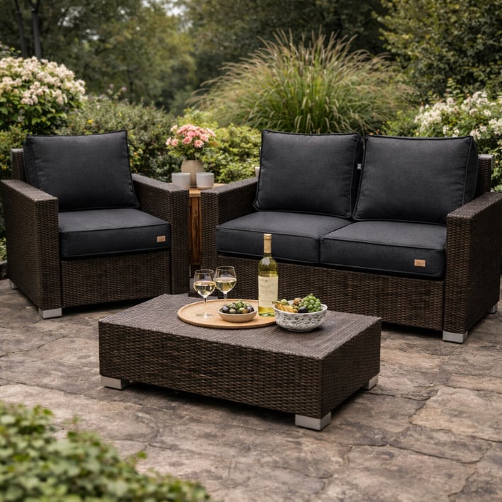 graphite melange rattan furniture cushions