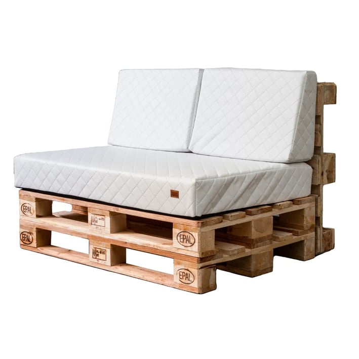 eco leather quilted pallet cushion white