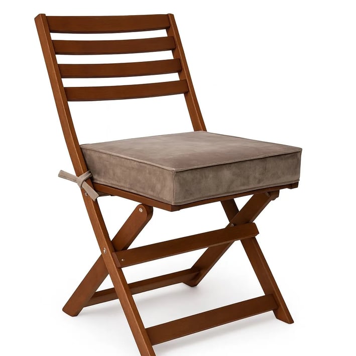 chair velvet cushion in cappuccino