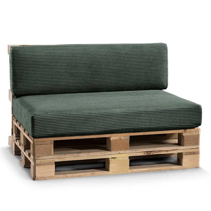 dark green pallet cushion set