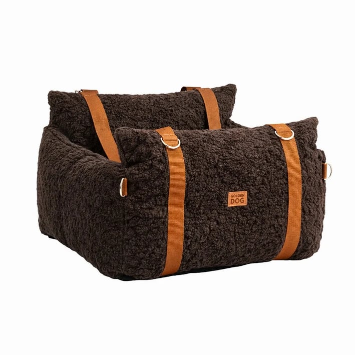 3in1 boucle dog car seat brown