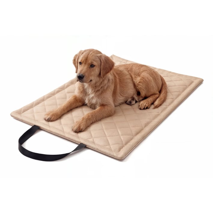 Waterproof Faux Leather Dog Mat - Diamond - Cream
