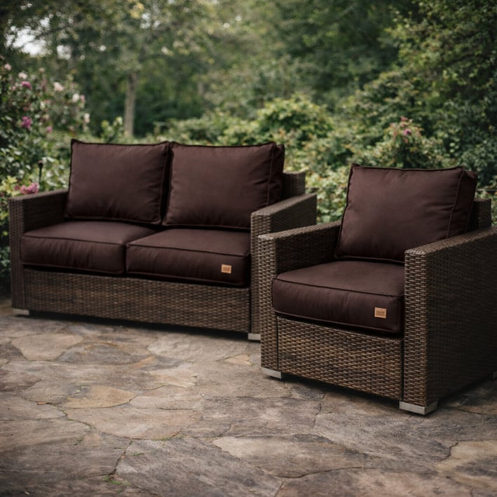 dark brown cushions for rattan sofa