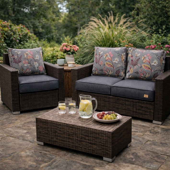 frida grey cushions for rattan sofa