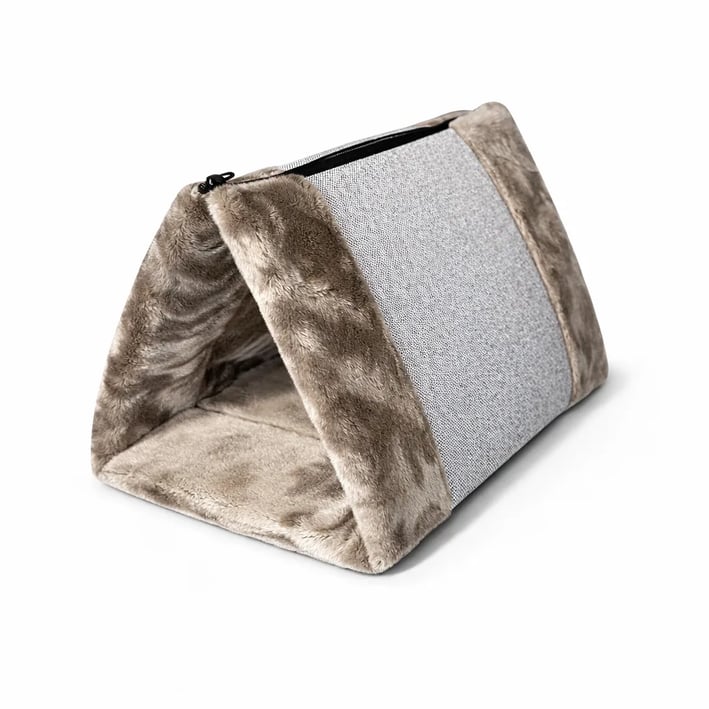 Plush Dog House Bed cappuccino