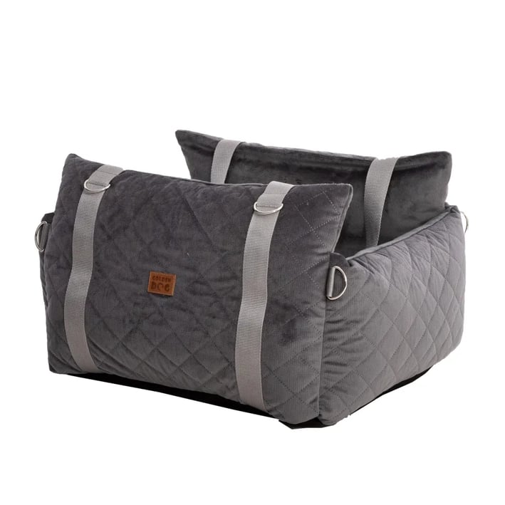 3in1 velvet dog car seat grey