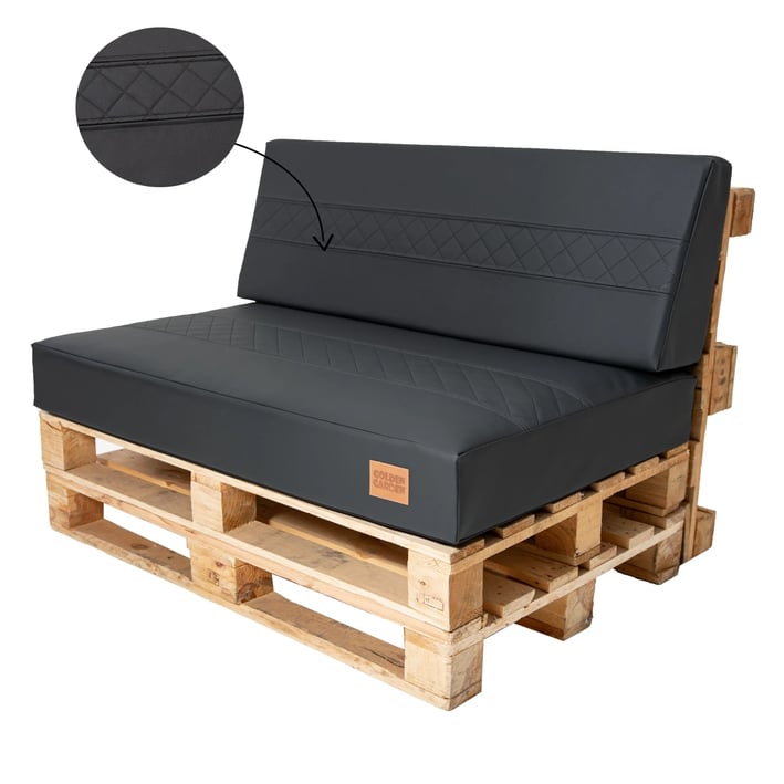 black eco leather pallet cushion