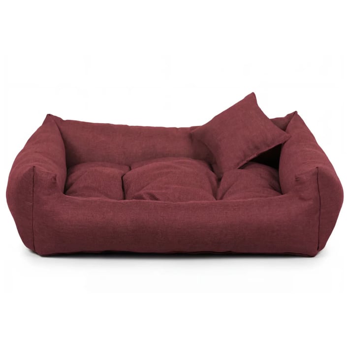 burgundy dog bed