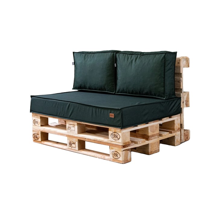 pallet cushion set bottle green