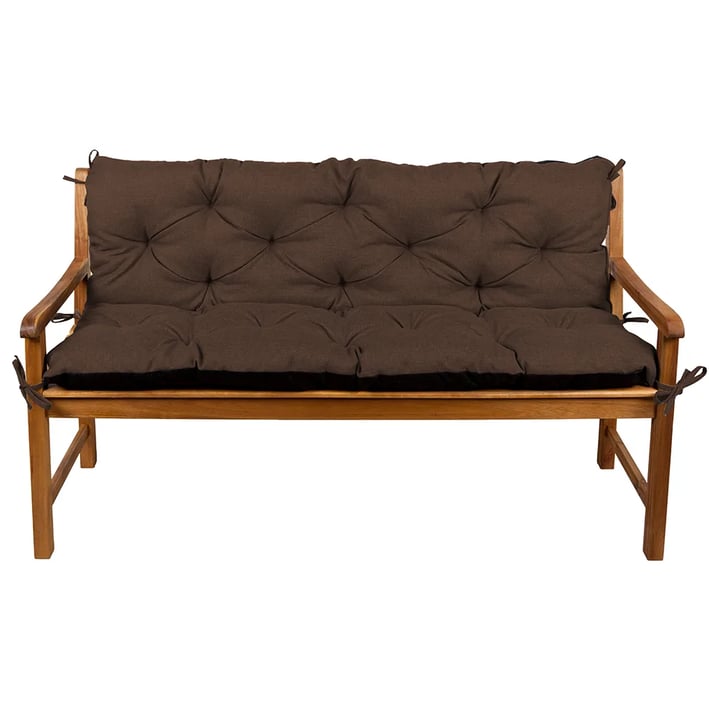 dark brown bench cushion with backrest