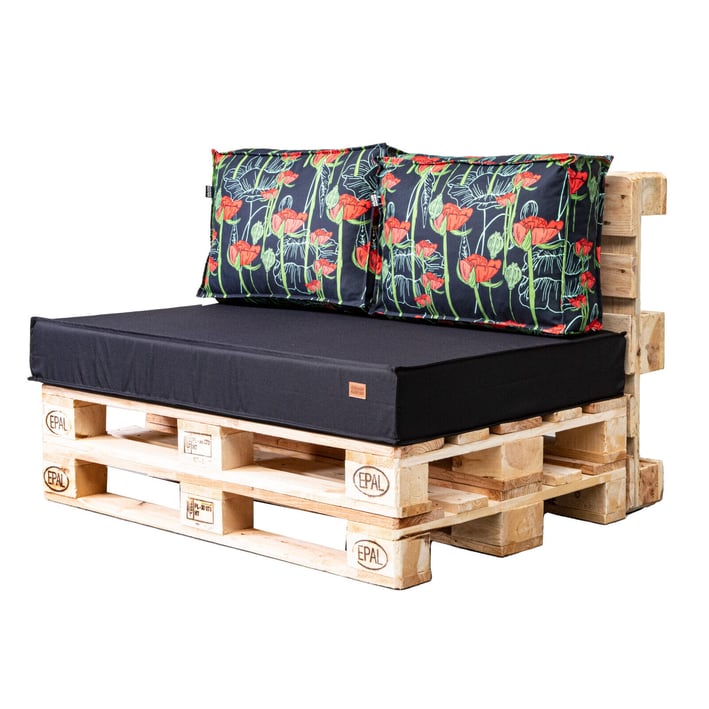 Outdoor Pallet Cushions - GMO - Poppies