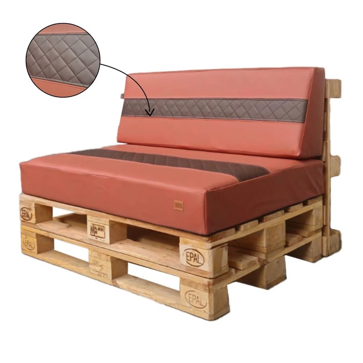 cognac eco leather pallet cushion