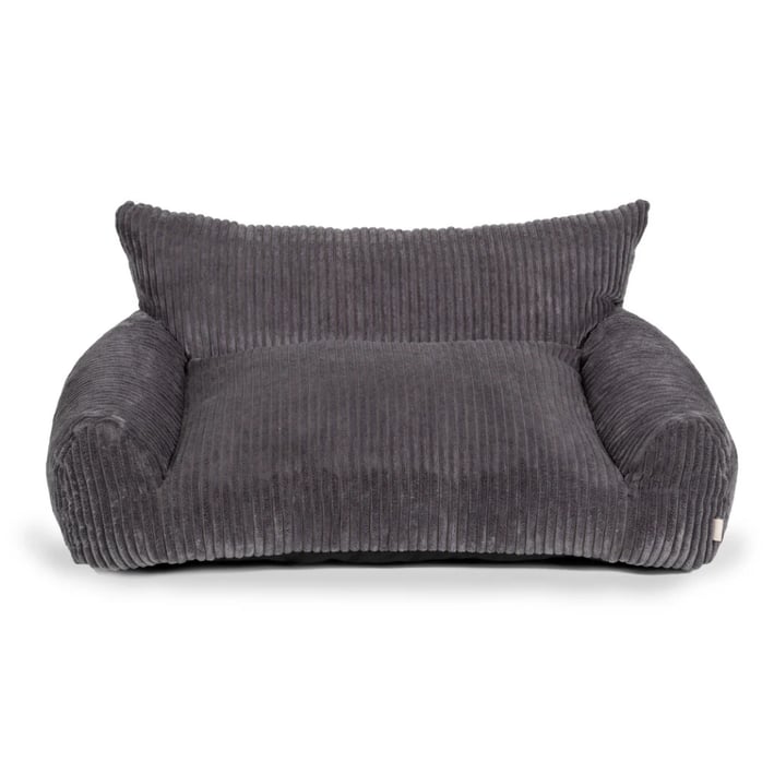 dark grey stripe dog bed