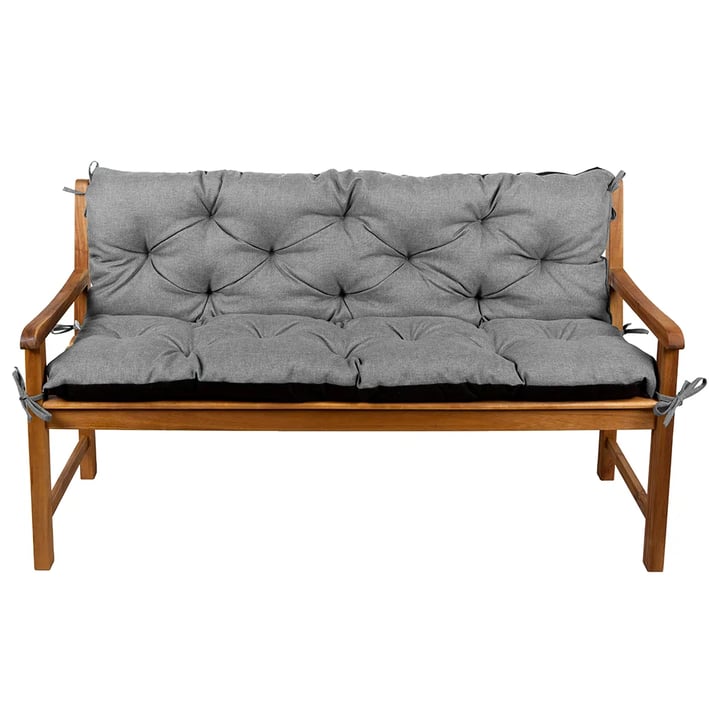 grey bench cushion with backrest