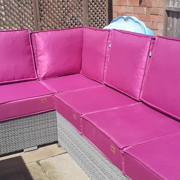 Pink garden cushions