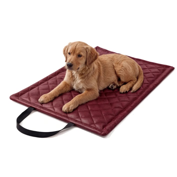Waterproof Faux Leather Dog Mat - Diamond - Burgundy