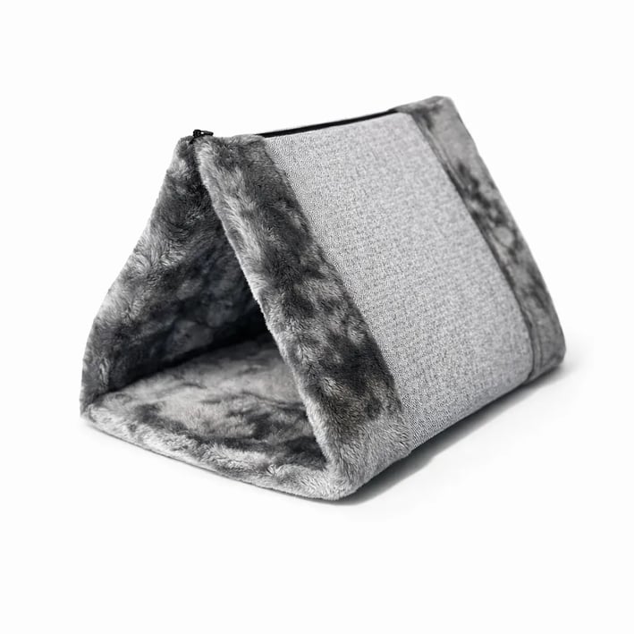 Cosy 2‑in‑1 Dog Mat & Hideaway House – Grey