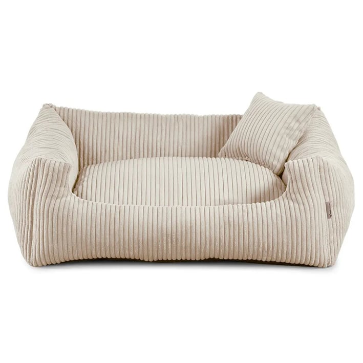 cream soft stripe dog bed