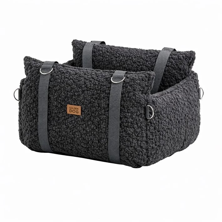 3in1 boucle dog car seat graphite