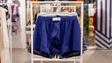 Men's underwear in the store Men's briefs made of cotton