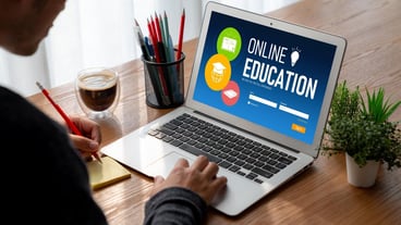Elearning website with modish sofware for student to study online on the internet network