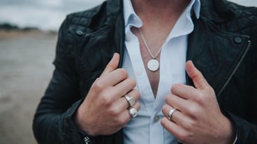 Close-up of the hands of a man