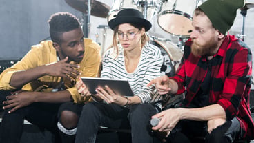 Group of Musicians in Studio
