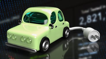 The car and electric plug on chart business for eco or automobiles system 3d rendering